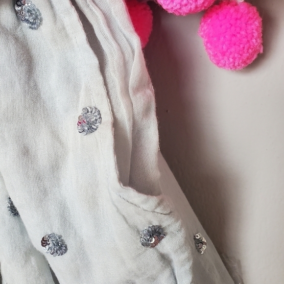 Anthropologie Sundress Sofia Pom Pom Dopamine Colorful Whimsical Sequin Romper - Picture 11 of 12